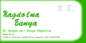 magdolna bunya business card